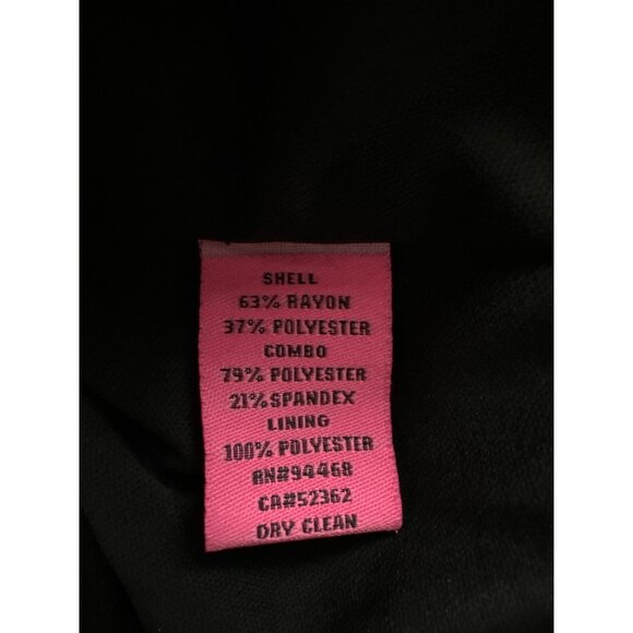 Betsey Johnson Dress Gray & White Floral Print Pleated  Cowl Neck Back Zipper 14 - Picture 8 of 8